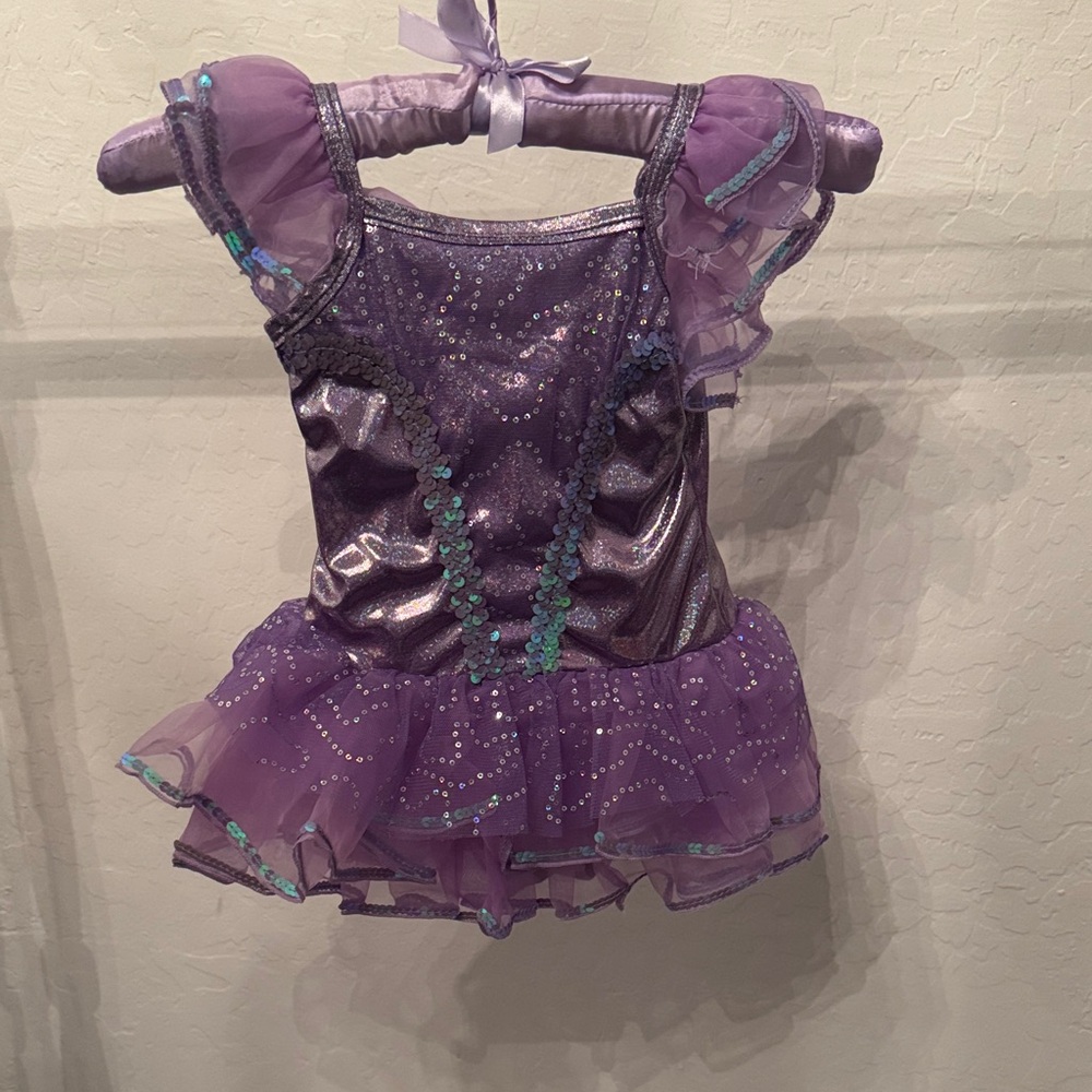 Popatu Shimmering Purple Dance Costume with Blue Accents